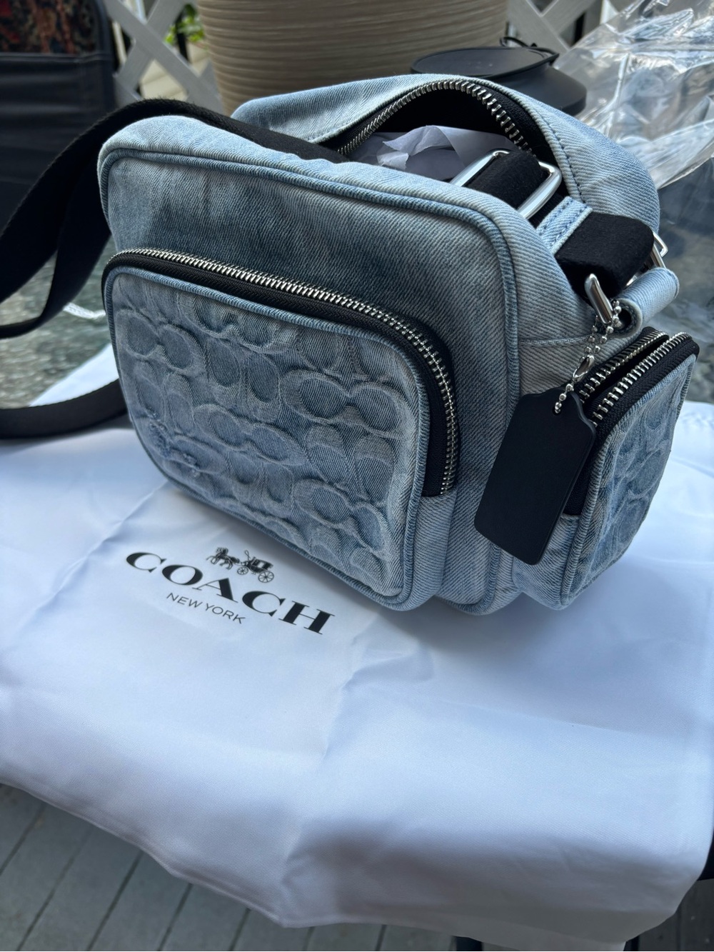 Coach Fletcher Crossbody Signature loved  Denim Hangtag & dustbag included